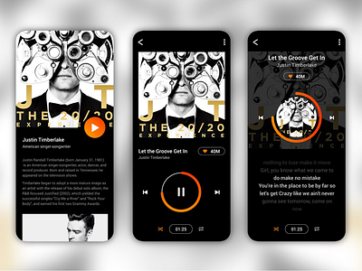 Music app application concept dailyui design interface music photoshop player ui ux