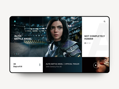 36 Days of UI- A for Alita 36daysofui alita concept dailyui homepage landing page ui