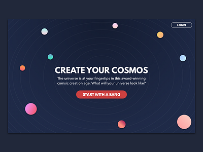 DailyUI #003 Landing Page cosmos dailyui game gradient landing page mobile sign up space ui ux