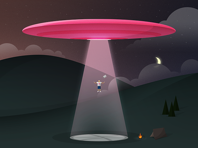 Willfully abduction draft dribbble invite night ufo
