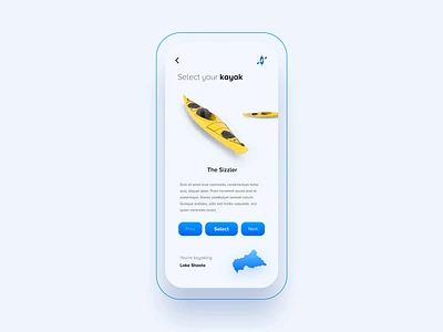 Kayak adventure animation app daily ui interaction invision studio ios kayak mobile mockup motion principle travel ui ux