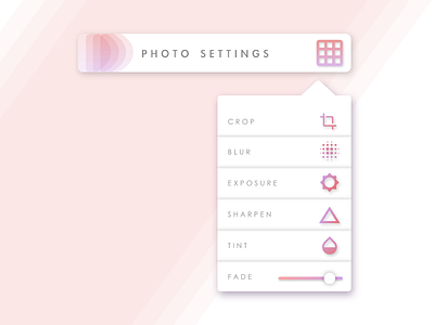 Photo Settings - Dropdown Menu adobe xd app daily ui dropdown photo settings ui ux