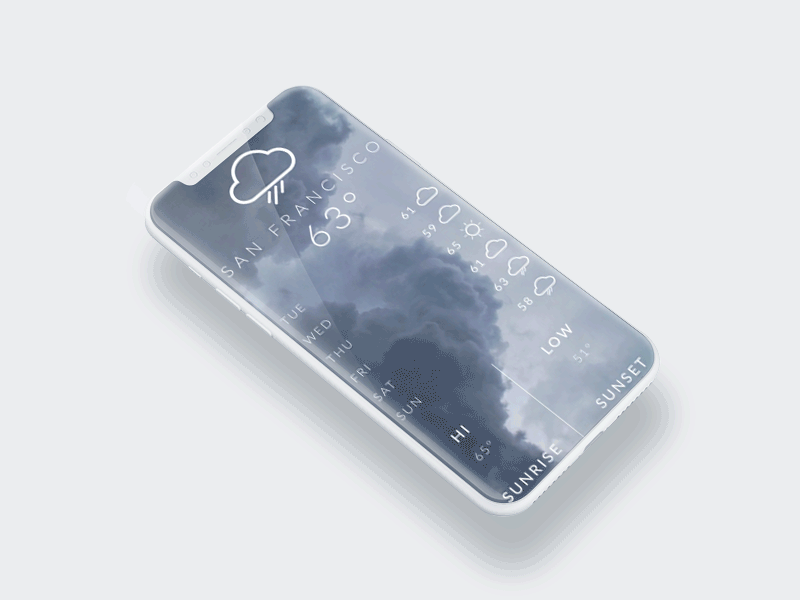 Weather App Concept for iPhone X