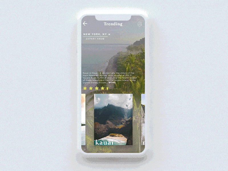 Vacation Booker App animation app booking flat ios iphone x mockup principle travel ui vacation