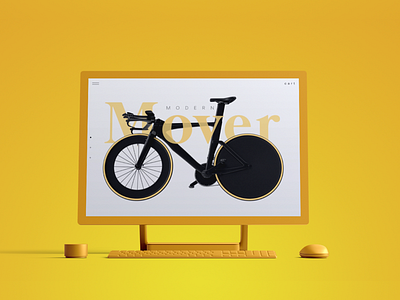 Modern Mover bike design ecommerce flat mockup ui ux web