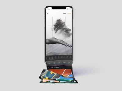 Fold image iphonex mockup photo photo editor product designer