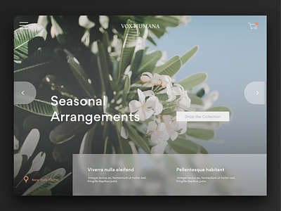 Vox Humana daily ui design ecommerce flat floral home page landing page mockup typography ui ux