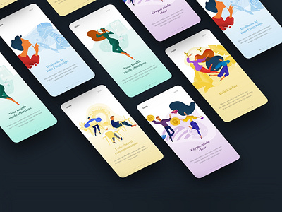 Quin health illustration invision studio onboarding wellness