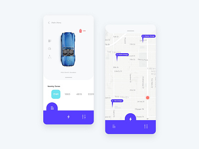 Electro app battery car app daily ui eco green mockup parking