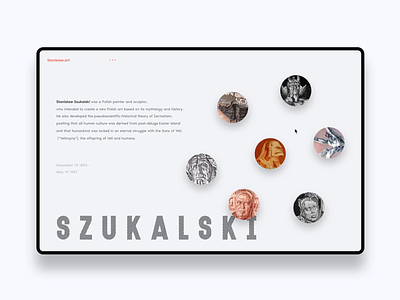 Szukalski animation art design gallery interaction invision invision studio mockup ui ux