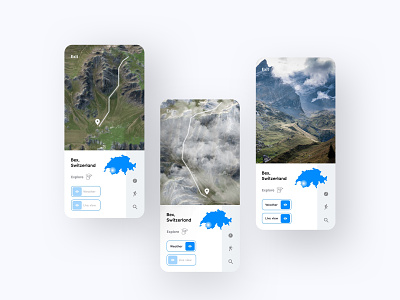 Trek 3d app daily ui flat hike hiking illustration invision invision studio map mobile nature outdoors terrain weather