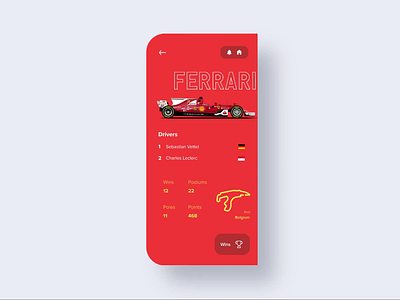 Samsung Fold | Formula 1 3d animation app branding car f1 flat formula 1 illustration interaction invision invision studio maple product profile stats swipe