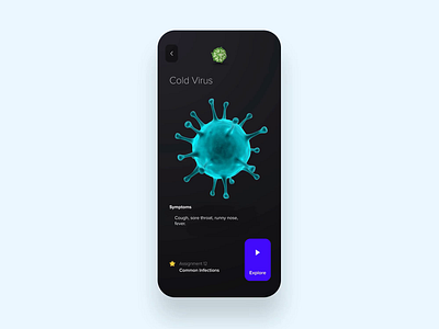 Influenza 3d animation app biology daily ui education flat interaction invision invision studio mobile motion product science
