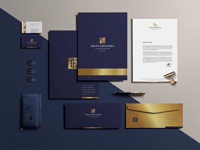 Erlon Fernandes Branding Identity hotstamping golden identity branding lawyer lawfirm design stationery logodesign logo