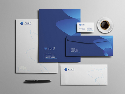 Curti Corretora De Seguros logo stationery