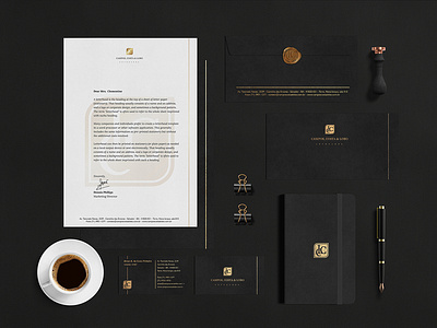 Campos, Costa e Lobo Advogados advogado advogados gold lawfirm lawyer logo stationery