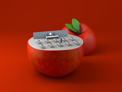 Apple Store Apple 3d apple cinema cinema 4d fruit red render