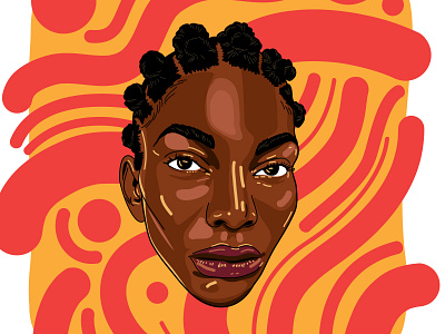 Michaela Coel Portrait design illustration vector