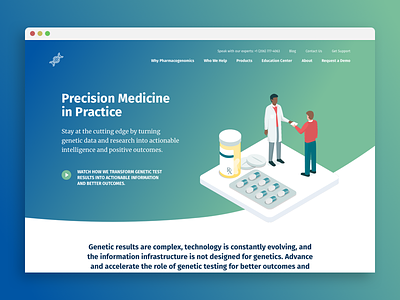 New Website for Pharmacogenomics Software Company blue design dna gradient green homepage pharmacogenomics pharmacy visual design web design website
