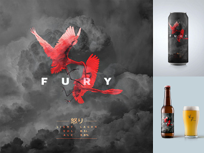 FURY beer label design.