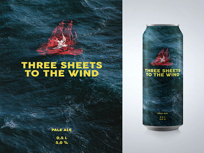 Three sheets to the wind. Beer label