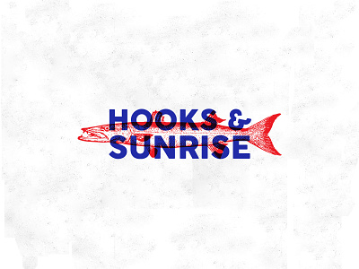 Fishing shop logo Hooks & Sunrise