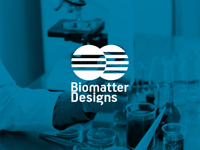 Biomatter Designs LOGO blue bold brand identity branding branding design design icon identity illustration logo logodesign logotype mark minimal minimalist onecolor strong typography white