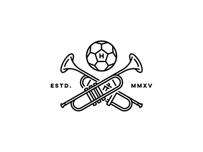 Le foot et la musique football lines logo music soccer trumpets