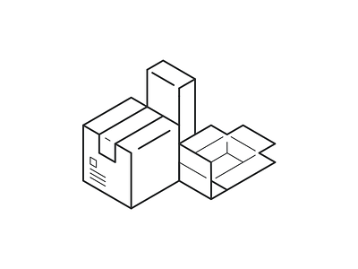 Iso Boxes boxes illustration isometric line art lines packing