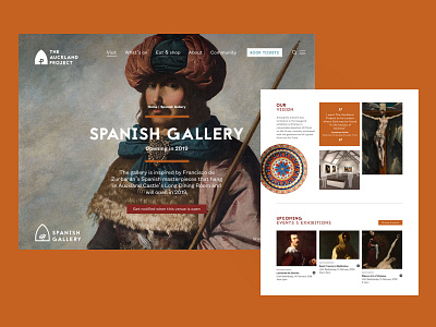 The Auckland Project - Venue Landing page art culture desktop historic orange responsive spanish ui ux web website
