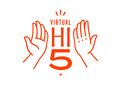 Virtual Hi-Five branding campaign icon illustration logo