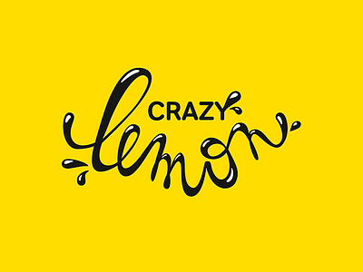 Logo "Crazy Lemon" brand design handlettering lemon lemonade lettering logo logodesign yellow