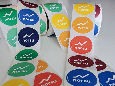 Norsu branding brandidentity branding colour graphic design logo print stick sticker