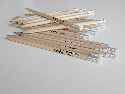 Part of the "Prepared Mind"-branding balckwhite branding coach consulting graphic design logo pencils print