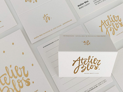 Atelier Blos - brand identity for a beauty institute beauty institute beauty salon brand brand design brand identity branddesigner branding branding agency branding and identity customtype goldfoil graphic design graphicdesign handdrawn logo logodesign print typematters typography vector