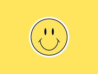 Smiley sticker print edition classic dribbble logo mello smiley sticker yellow