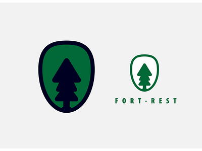 Fort- rest / privatized park bold branding forest logo park private rest vector