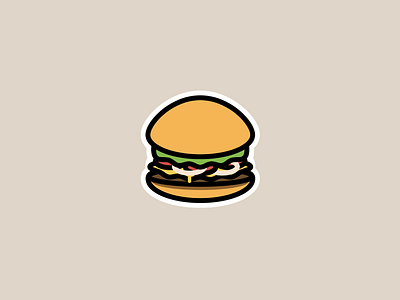 My lovely brioche bread burger deluxe eat food sticker