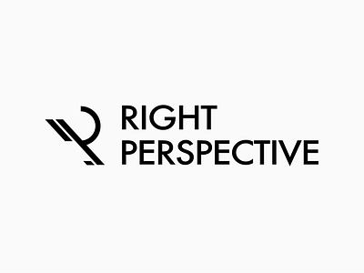 Right Perspective branding logo minimal perspective right rp typography