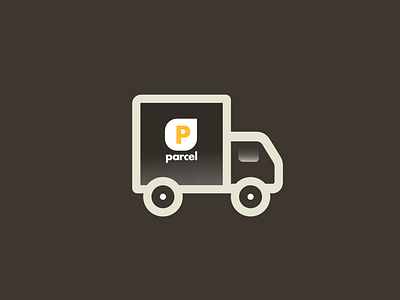 Parcel branding daily delivery design graphic icon lines logo minimalist parcel truck