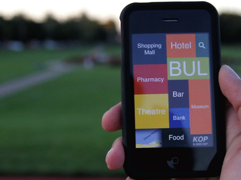 BUL app application augmented reality compass gestures gis ios maps mobile navigate ui ux