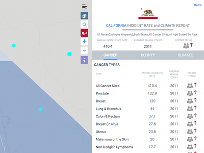 Detailed State View app geo gis harita list map ui ux visulalisation web