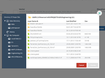 Custom File Chooser dashboard data file filechooser gis interaction map picker ui user interface ux web