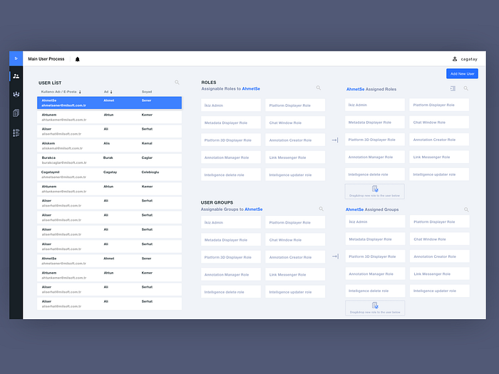 User Management Web Tool by cagatay celebioglu on Dribbble