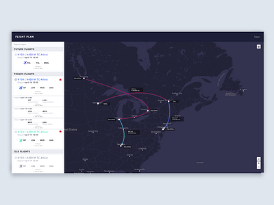 Flight Paths View dashboard data flightpath interaction management ui user interface ux web webapp