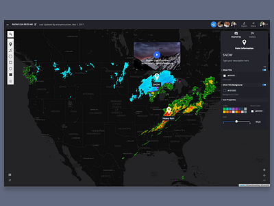 Notemap Media Feature collaboration dashboard data experience gis interaction maps notes ui ux video weather