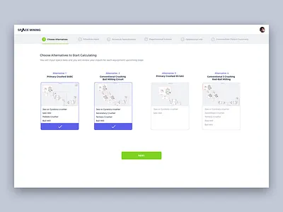 Trade off Simulator Stepper alternatives dashboard data design information interaction simulator stepper ui user interface ux web