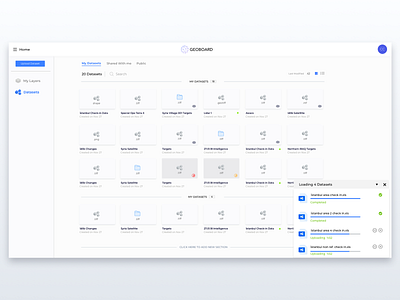 Geoserver Datasets dashboard data data center gis information interaction map ui upload ux web