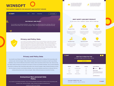 WINSOFT Privacy & Policy Page adobe xd templates branding design landing page design prototype typography ui ux web page design website website design