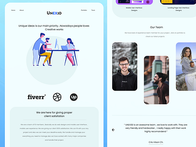 UNEX3D Landing Page best freelancer branding home page design landing page design page tariqul islam shakil designs ui unex3d user interface ux web design website